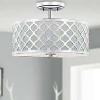SAFAVIEH Kora 3-Light Quatrefoil 15 in. Dia. Flush Mount, Chrome
