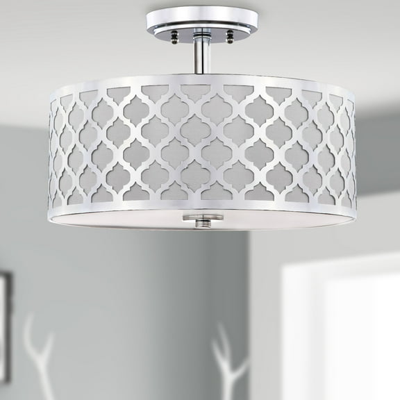 SAFAVIEH Kora 3-Light Quatrefoil 15 in. Dia. Flush Mount, Chrome