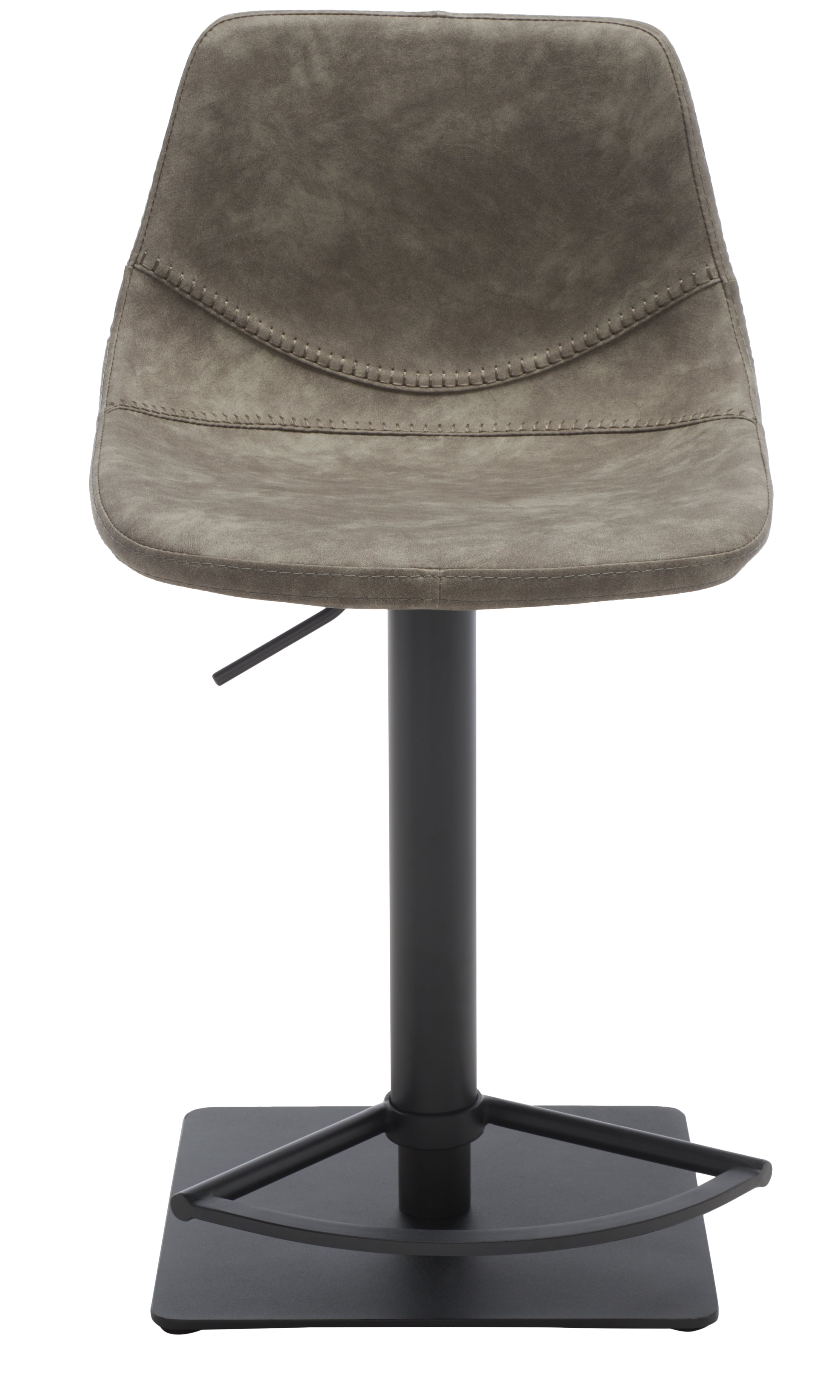 SAFAVIEH Kynlee Gas Lift Tufted Barstool Grey Black 18.5 in. W x 17.75 in. D x 32.25 42.25 in. H
