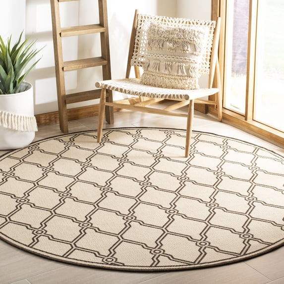 Safavieh Linden Carleton Geometric Indoor/Outdoor Area Rug, Natural/Brown, 6'7" x 6'7" Round