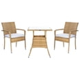 thumbnail image 1 of SAFAVIEH Laban Outdoor Patio 3 Piece Bistro Set, Natural/White, 1 of 10