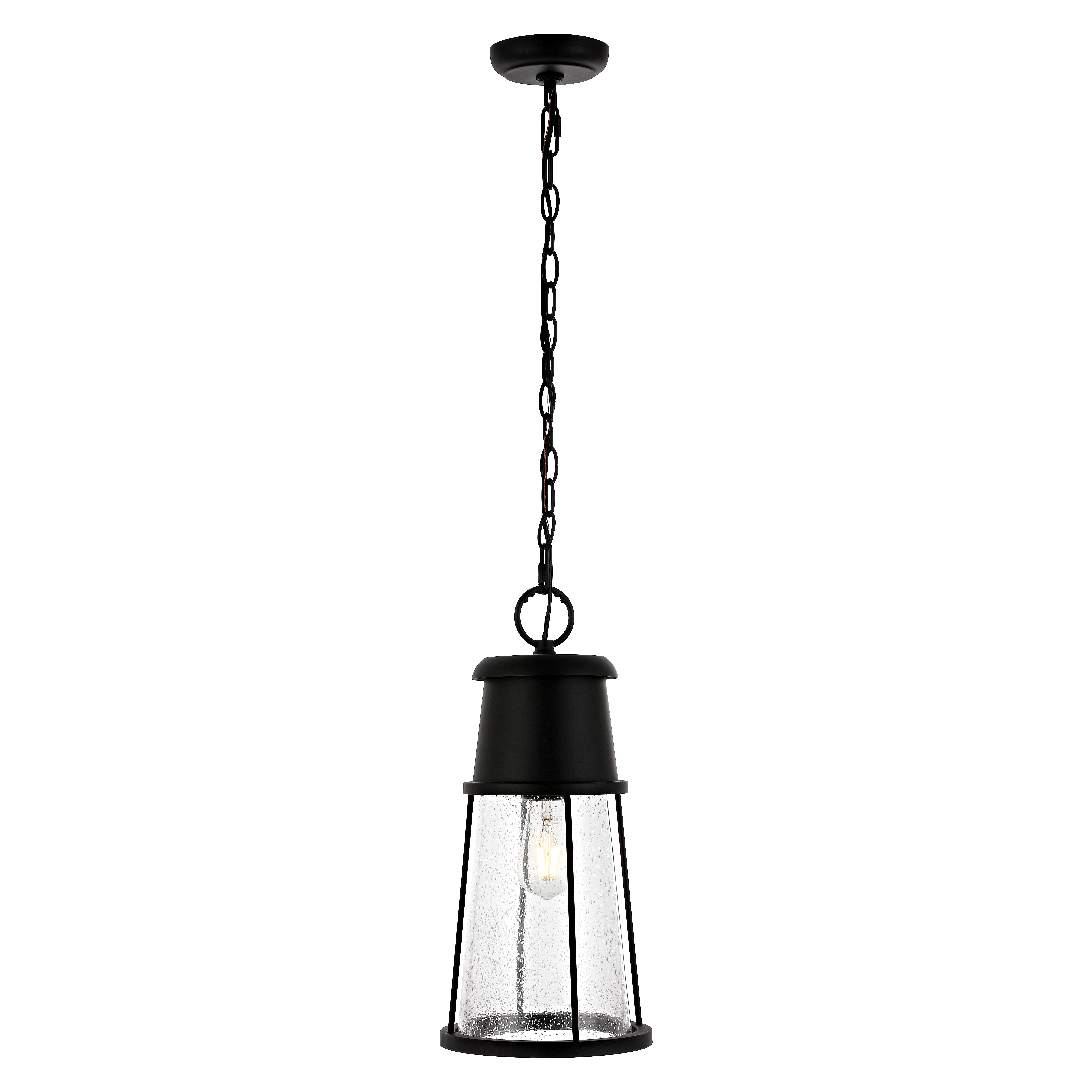 Laela 94" Black Glass LED Indoor/Outdoor Pendant Light