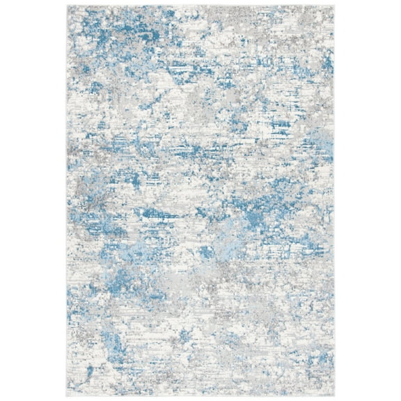 SAFAVIEH Lagoon Ainsley Abstract Runner Rug, Ivory/Blue, 2'2" x 8'