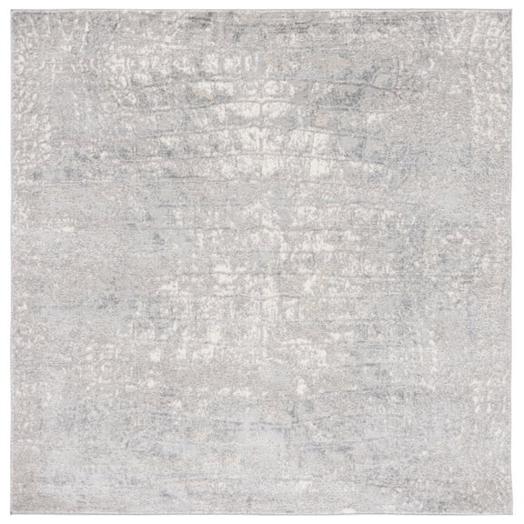 SAFAVIEH Lagoon Braxton Abstract Area Rug, Grey/Ivory, 6'7" x 6'7" Square