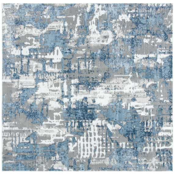 SAFAVIEH Lagoon Catrine Distressed Area Rug, Gray/Blue, 6'7" x 6'7" Square