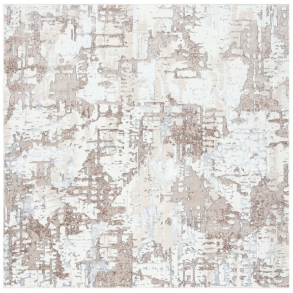 SAFAVIEH Lagoon Catrine Distressed Area Rug, Ivory/Gray, 6'7" x 6'7" Square
