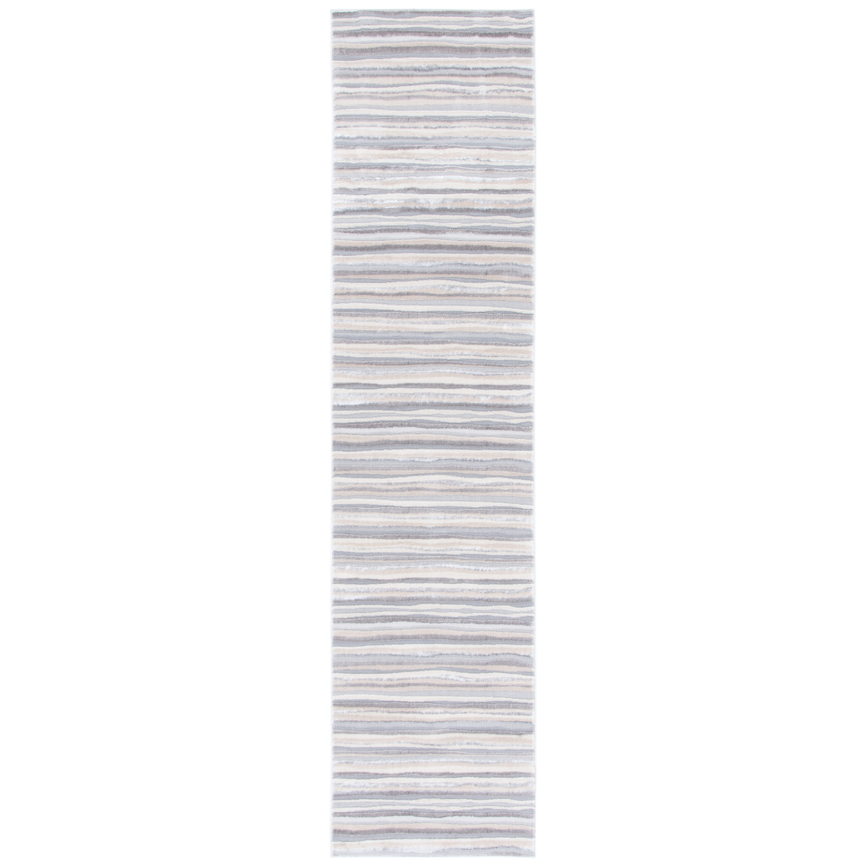 Safavieh Läufer Teppich Lagoon Collection – 60 X 20 Cm, Grau/Gold, Abstraktes Design, Hoch-Tief-Flor Aus Polypropylen/Polyester