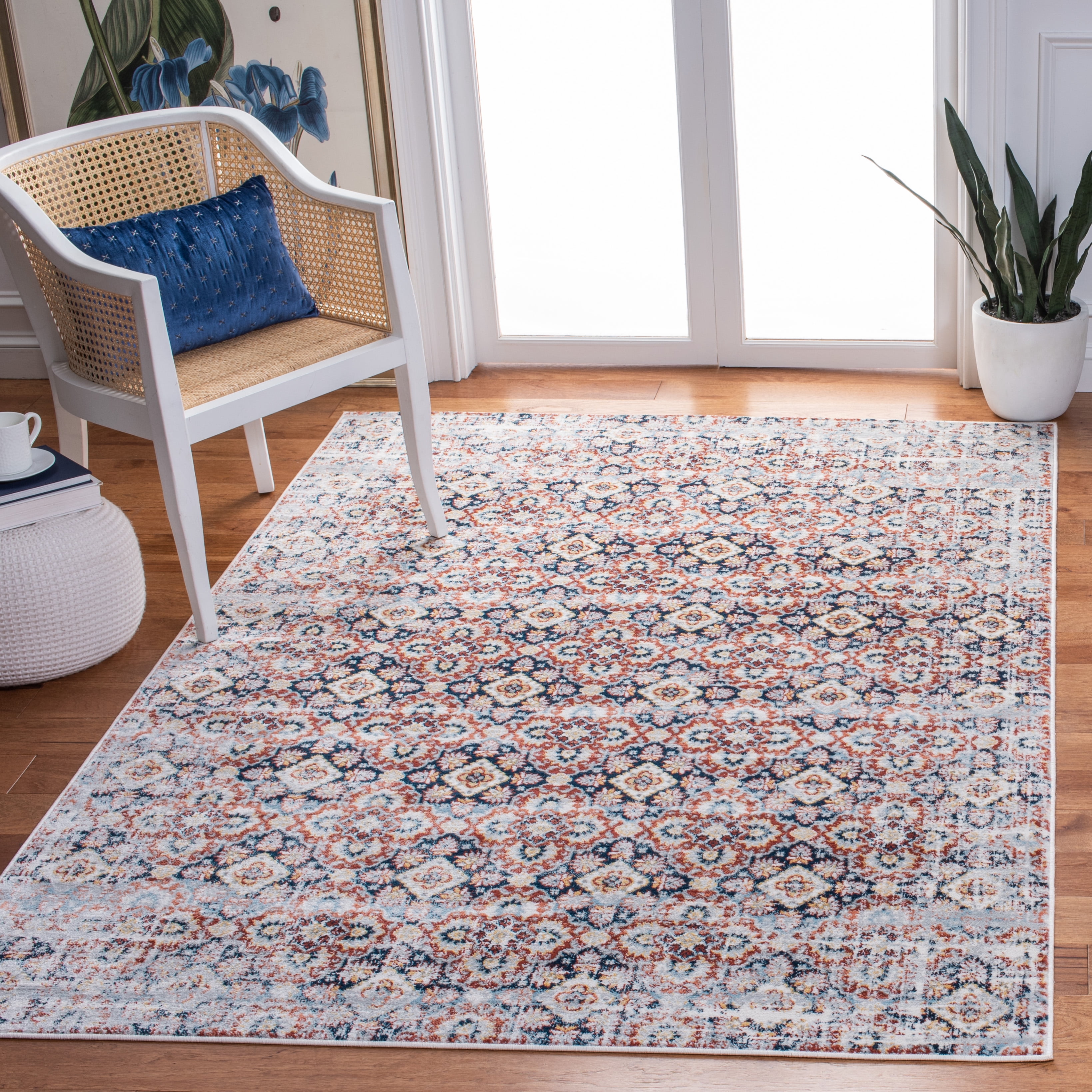 Safavieh Lagoon Cohen Geometric Area Rug, Brown/Navy, 4'5" x 6'5"