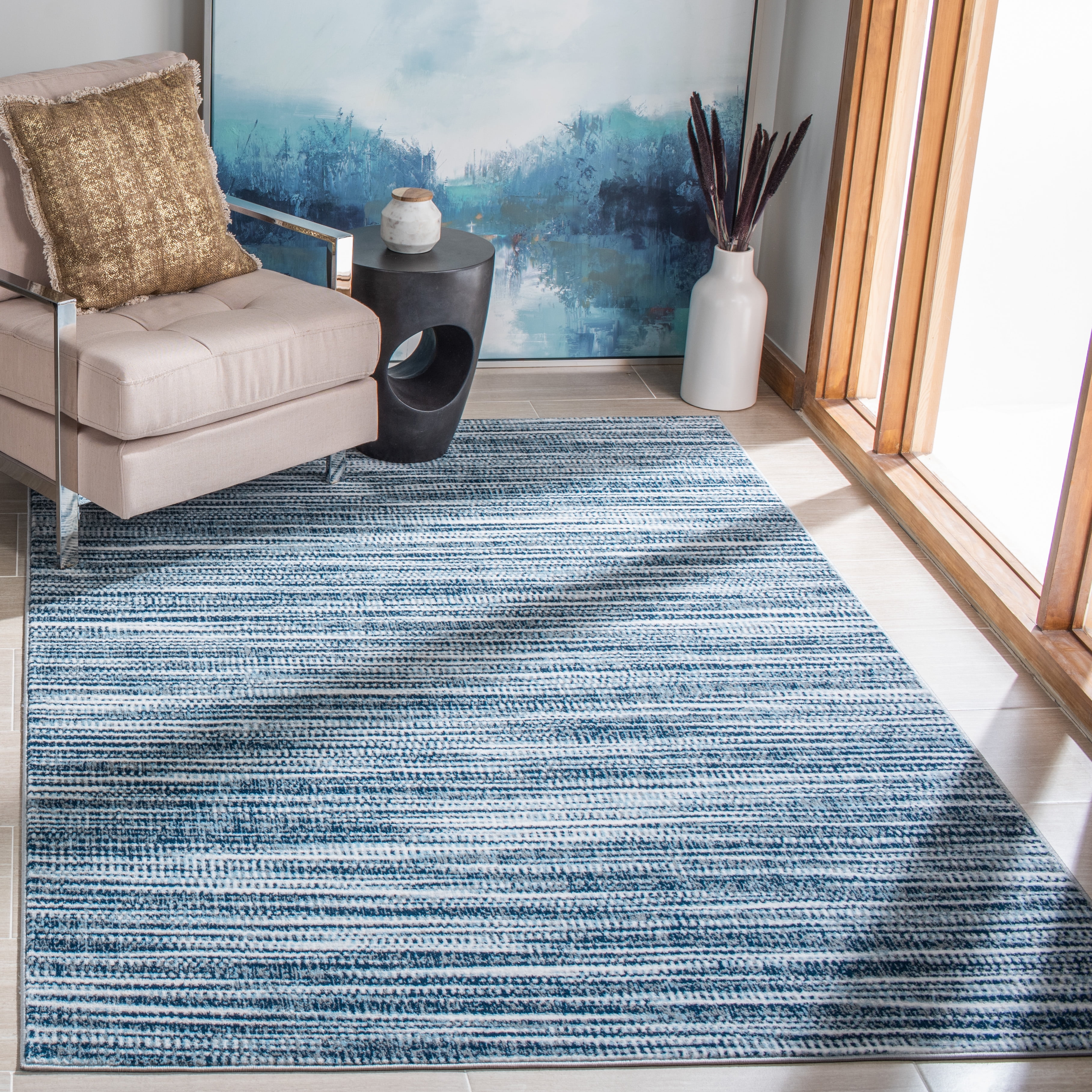 SAFAVIEH Lagoon Collection LGN243N Navy / Ivory Rug