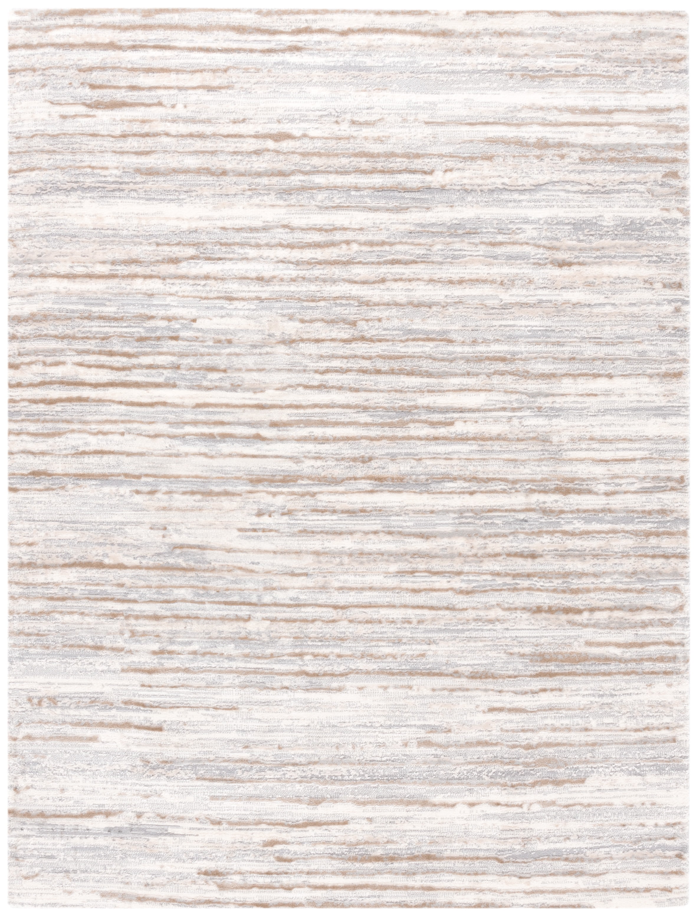 Hand-Knotted Gray Abstract Cotton Synthetic Rug, 5-5 X 7-7