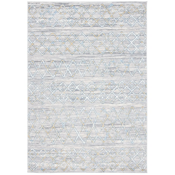 SAFAVIEH Lagoon Dogon Diamond Area Rug, Grey/Blue, 5'3" x 7'6"