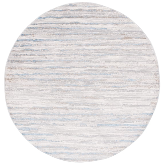 SAFAVIEH Lagoon Jarred Diamond Area Rug, Grey/Blue, 6'7" x 6'7" Round