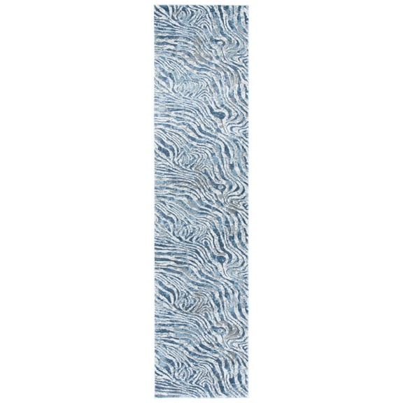 SAFAVIEH Lagoon Jerrald Abstract Runner Rug, Blue/Grey, 2'2" x 9'