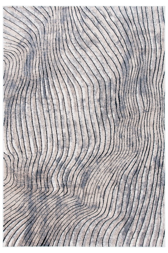Lagoon Jessie Wavy Marble Area Rug, Beige/Gray, 4'5" x 6'5"
