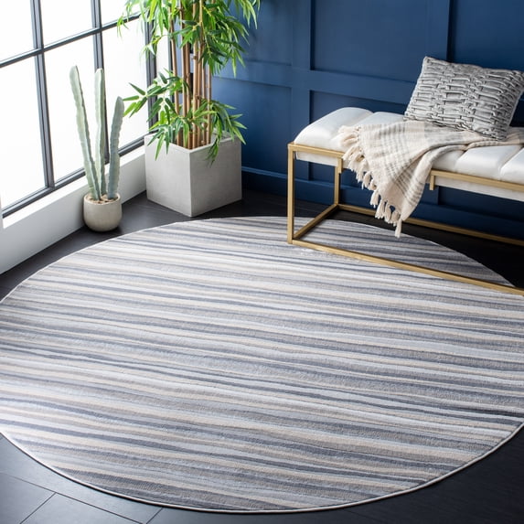 Safavieh Lagoon Kandy Striped Area Rug, Gray/Ivory, 6'7" x 6'7" Round