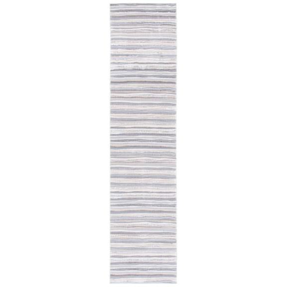 SAFAVIEH Lagoon Kandy Striped Runner Rug, Ivory/Gray, 2'2" x 9'