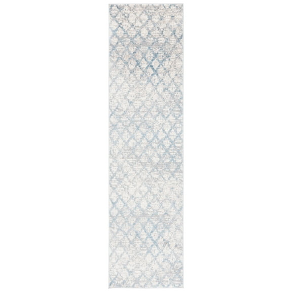 SAFAVIEH Lagoon Layton Diamond Runner Rug, Blue/Ivory, 2'2" x 8'
