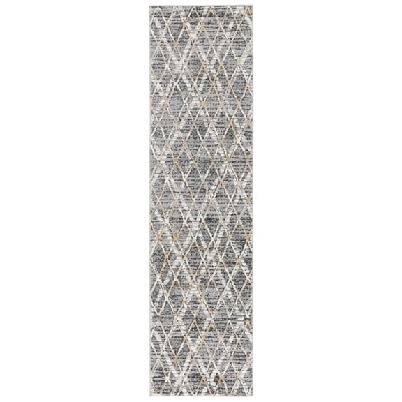 SAFAVIEH Lagoon Liz Diamond Runner Rug, Grey/Gold, 2'2" x 8'