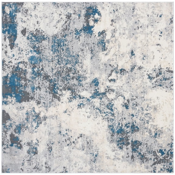 SAFAVIEH Lagoon Mia Diamond Area Rug, Grey/Turquoise, 6'7" x 6'7" Square