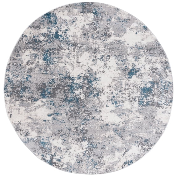 SAFAVIEH Lagoon Neasa Diamond Area Rug, Light Grey/Light Blue, 6'7" x 6'7" Round