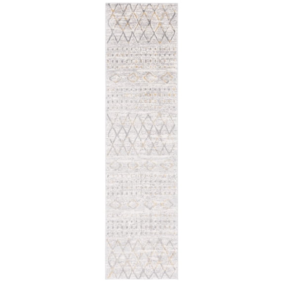 SAFAVIEH Lagoon Rosalind Diamond Runner Rug, Grey/Gold, 2'2" x 8'
