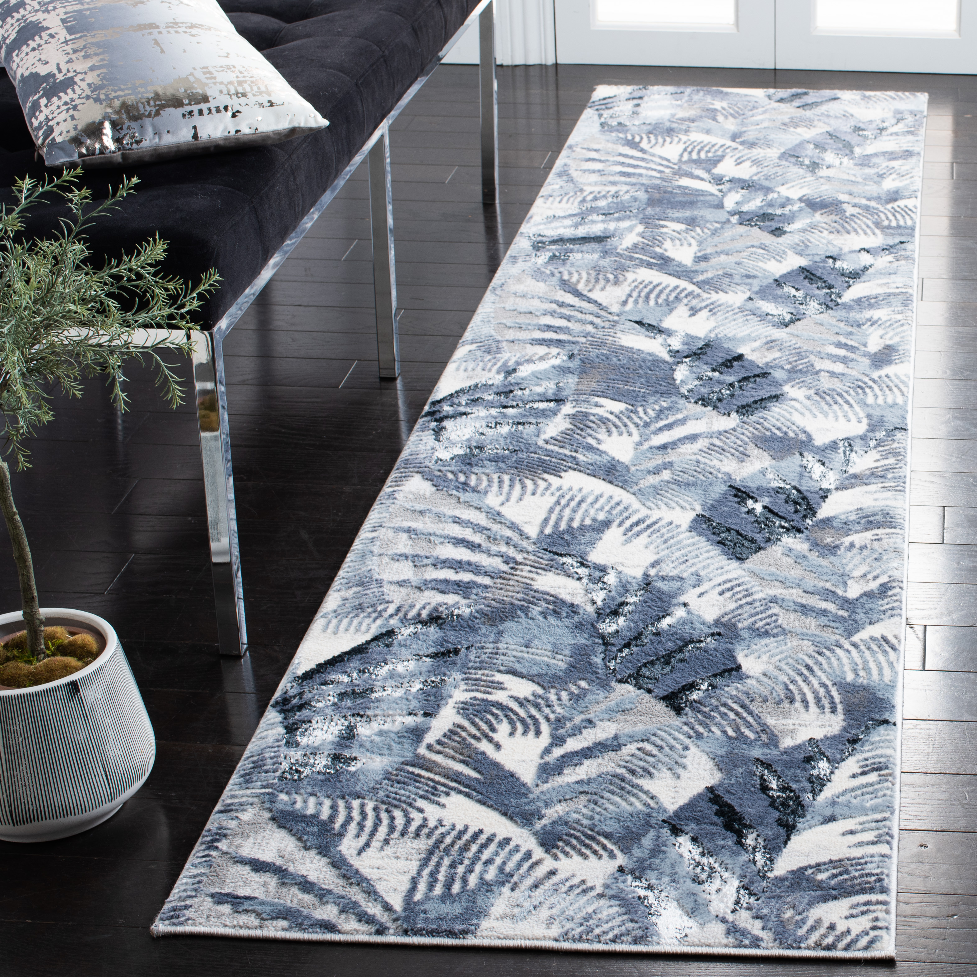 Safavieh Lagoon Rowena Abstract Runner Rug, Ivory/Blue, 2'2" x 9'
