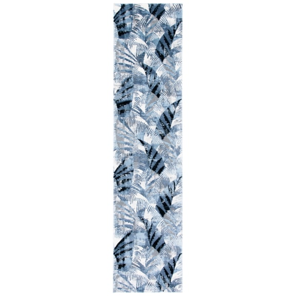 SAFAVIEH Lagoon Rowena Abstract Runner Rug, Ivory/Blue, 2'2" x 9'