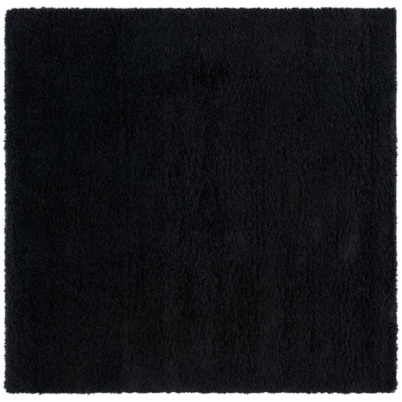 SAFAVIEH Laguna Neven Plush Solid Shag Area Rug, Black, 6'7" x 6'7" Square