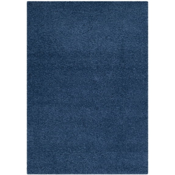 SAFAVIEH Laguna Neven Plush Solid Shag Area Rug, Blue, 5'3" x 7'6"