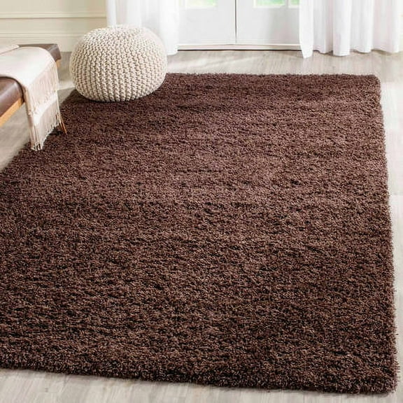 SAFAVIEH Laguna Neven Plush Solid Shag Area Rug, Brown, 3' x 5'
