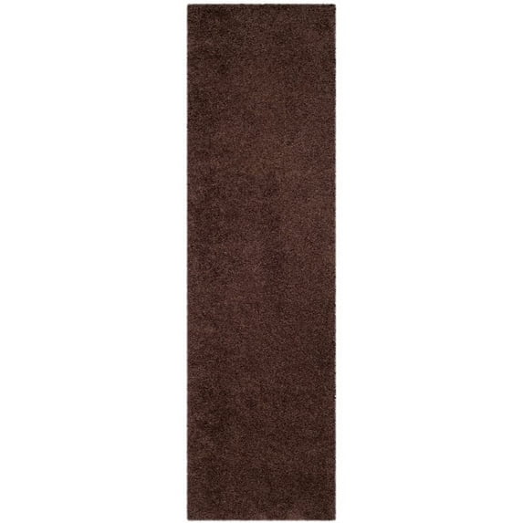 SAFAVIEH Laguna Neven Plush Solid Shag Area Rug, Brown, 6'7" x 6'7" Square