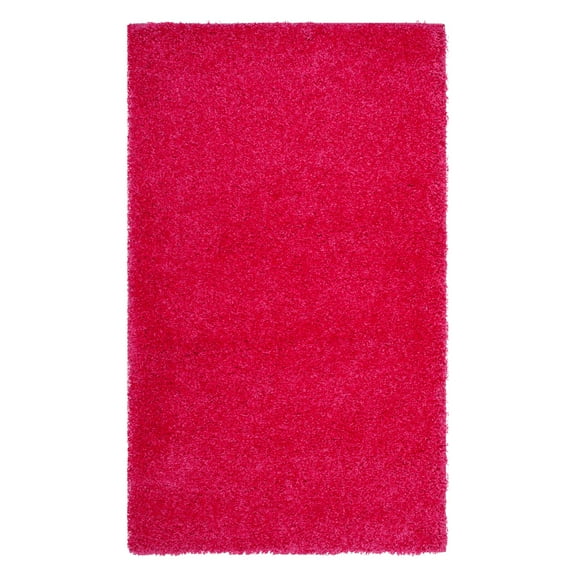 SAFAVIEH Laguna Neven Plush Solid Shag Area Rug, Fuchsia, 6'7" x 6'7" Square