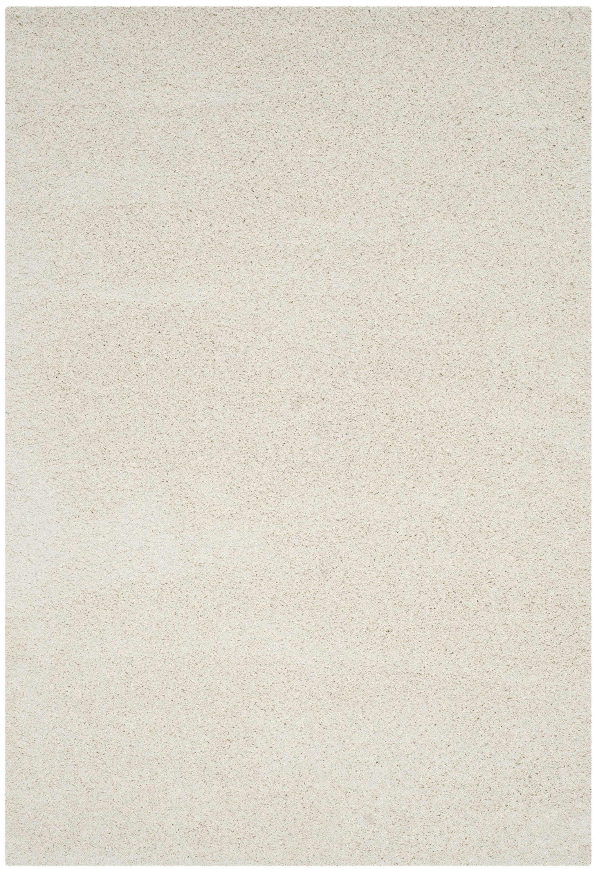 Ivory Synthetic Square Shag Area Rug, 2'3" x 4'