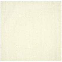 SAFAVIEH Laguna Neven Plush Solid Shag Area Rug, Ivory, 6'7" x 6'7" Square