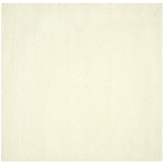 SAFAVIEH Laguna Neven Plush Solid Shag Area Rug, Ivory, 6'7" x 6'7" Square