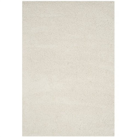 SAFAVIEH Laguna Neven Plush Solid Shag Area Rug, Ivory, 6'7" x 9'6"