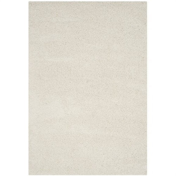 SAFAVIEH Laguna Neven Plush Solid Shag Area Rug, Ivory, 6'7" x 9'6"