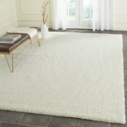 SAFAVIEH Laguna Neven Plush Solid Shag Area Rug, Ivory, 8'6" x 12'