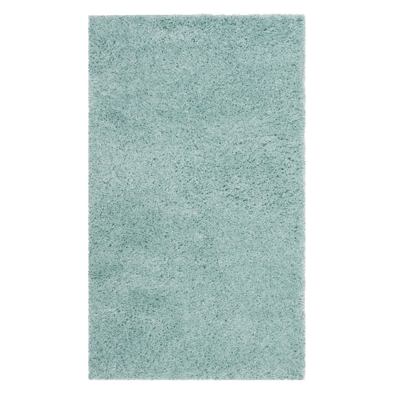 SAFAVIEH Laguna Neven Plush Solid Shag Area Rug, Light Blue, 5'3" x 7'6"