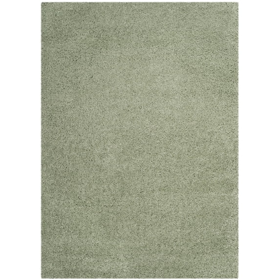 SAFAVIEH Laguna Neven Plush Solid Shag Area Rug, Light Sage, 5'3" x 7'6"