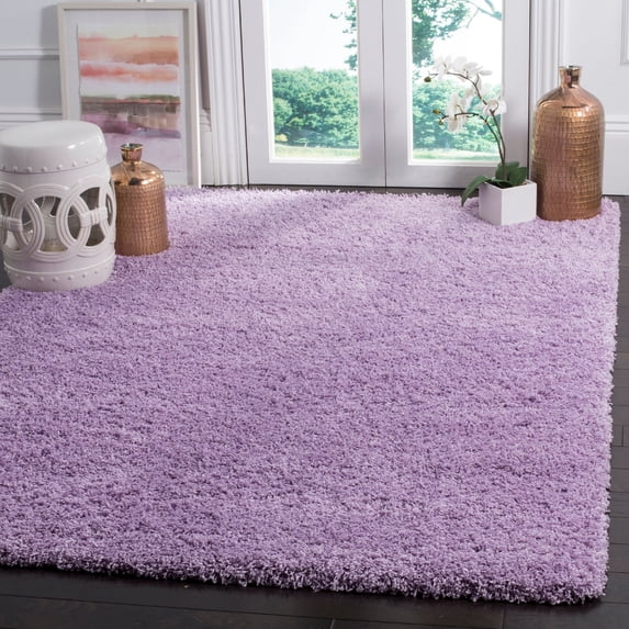 SAFAVIEH Laguna Neven Plush Solid Shag Area Rug, Lilac, 5'3" x 7'6"