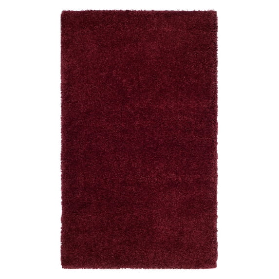 SAFAVIEH Laguna Neven Plush Solid Shag Area Rug, Maroon, 2'3" x 4'