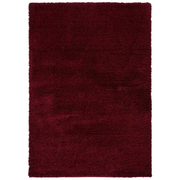 SAFAVIEH Laguna Neven Plush Solid Shag Area Rug, Maroon, 5'3" x 7'6"