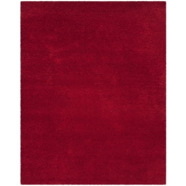 SAFAVIEH Laguna Neven Plush Solid Shag Area Rug, Red, 8'6" x 12'