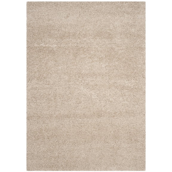 SAFAVIEH Laguna Neven Plush Solid Shag Area Rug, Sand, 5'3" x 7'6"