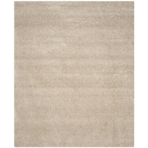 SAFAVIEH Laguna Neven Plush Solid Shag Area Rug, Sand, 6'7" x 6'7" Square
