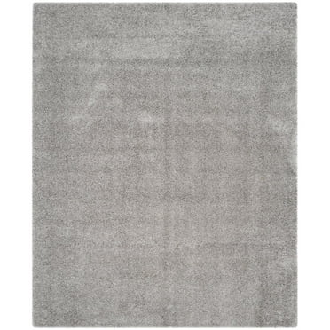 SAFAVIEH Laguna Neven Plush Solid Shag Area Rug, Silver, 6'7" x 6'7" Square