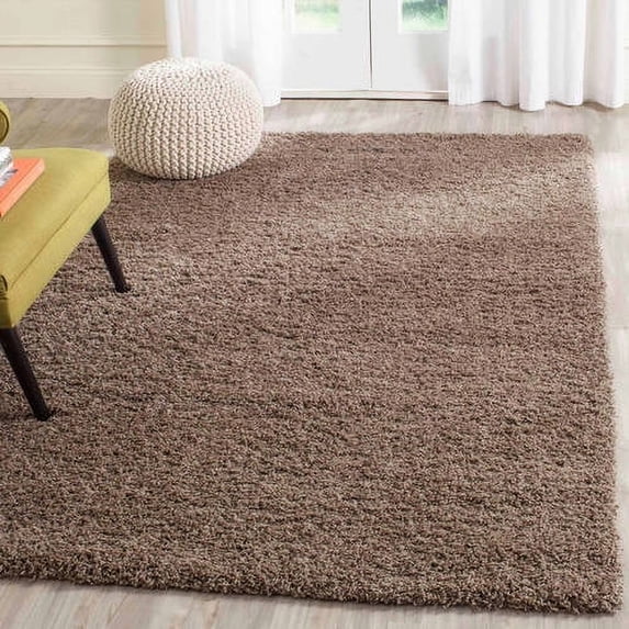 SAFAVIEH Laguna Neven Plush Solid Shag Area Rug, Taupe, 3' x 5'