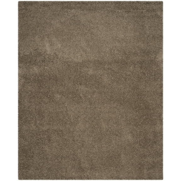 SAFAVIEH Laguna Neven Plush Solid Shag Area Rug, Taupe, 8'6" x 12'