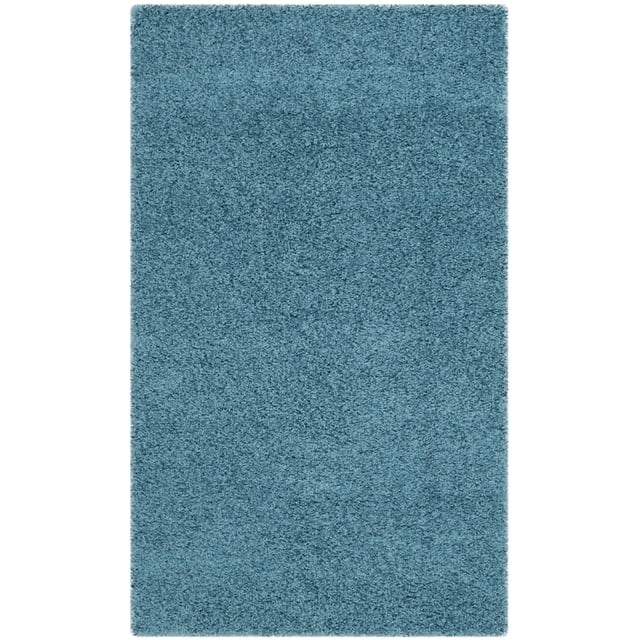 SAFAVIEH Laguna Neven Plush Solid Shag Area Rug, Turquoise, 3' x 5 ...